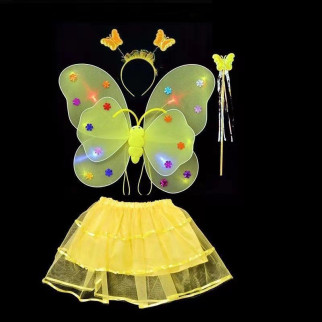 Карнавальний наряд крила зі спідницею світиться Метелик 9088 жовтий - Інтернет-магазин спільних покупок ToGether