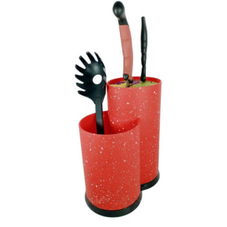 Колода для ножів та для кухонного приладдя Edenberg EB-3645-Red 12х20х22.5 см червона - Інтернет-магазин спільних покупок ToGether