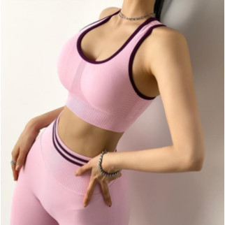Комплект для фітнесу топ та легінси 10058 M рожевий - Інтернет-магазин спільних покупок ToGether