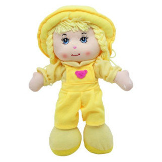 Мʼяка лялька "Дівчинка у комбінезоні", жовта - Інтернет-магазин спільних покупок ToGether