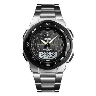 Годинник наручний чоловічий SKMEI 1370SI, армійський годинник протиударний, водонепроникний чоловічий годинник - Інтернет-магазин спільних покупок ToGether