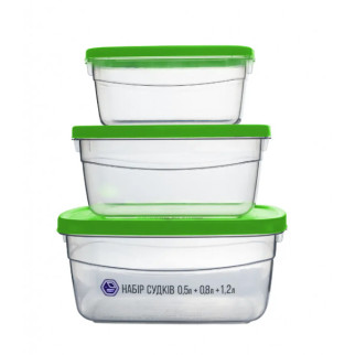 Набір контейнерів харчових Stenson NP-95з 3 предмети зелений - Інтернет-магазин спільних покупок ToGether