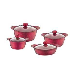 Набір посуду OMS 3006-01-11-Red 8 предметів червоний - Інтернет-магазин спільних покупок ToGether