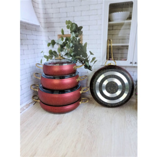 Набір посуду OMS 3024-Red 9 предметів червоний - Інтернет-магазин спільних покупок ToGether