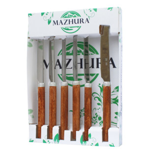 Набір столових ножів Mazhura Wood Walnut MZ-505662 6 шт - Інтернет-магазин спільних покупок ToGether