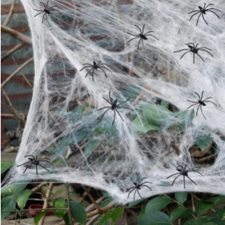 Павутина з павуками на Хеллоуїн 5219 біла 100 г 20 павуків - Інтернет-магазин спільних покупок ToGether