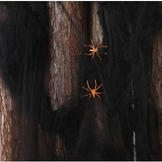Павутина з павуками на Хеллоуїн 5220 чорна 20 г 2 павука - Інтернет-магазин спільних покупок ToGether