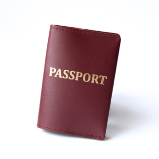 Обкладинка для паспорта "Passport", бордо, з позолотою - Інтернет-магазин спільних покупок ToGether