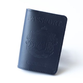 Обкладинка для паспорта "Passport+великий Герб України",темно-синя. - Інтернет-магазин спільних покупок ToGether