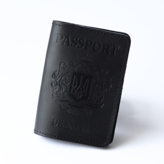 Обкладинка для паспорта "Passport+великий Герб України",чорна. - Інтернет-магазин спільних покупок ToGether