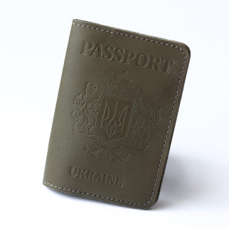 Обкладинка для паспорта "Passport+великий Герб України",хакі. - Інтернет-магазин спільних покупок ToGether