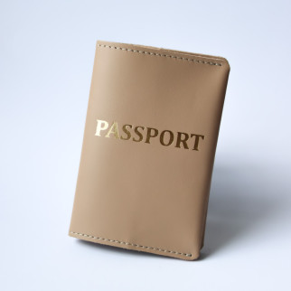 Обкладинка для паспорта "Passport",світлий беж з позолотою. - Інтернет-магазин спільних покупок ToGether