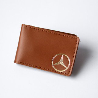 Обкладинка для автодокументів з логотипом "Mercedes" коричнева з позолотою. - Інтернет-магазин спільних покупок ToGether