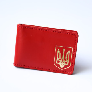 Обкладинка для ID-паспорта "Герб України" , червона, з позолотою - Інтернет-магазин спільних покупок ToGether