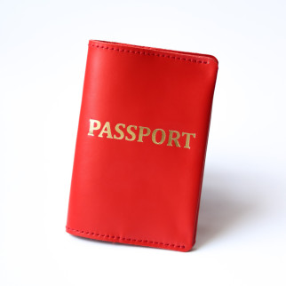 Обкладинка для паспорта "Passport", червона, з позолотою - Інтернет-магазин спільних покупок ToGether