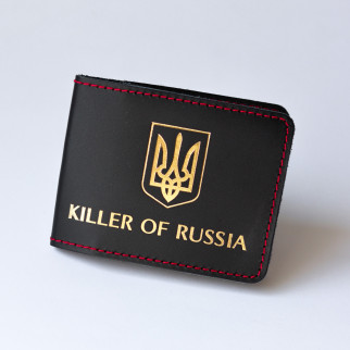 Обкладинка для посвідчення "KILLER" чорна з позолотою,червона нитка. - Інтернет-магазин спільних покупок ToGether