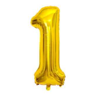 Кулька надувна Цифра Золото 1 7966 40х98 см - Інтернет-магазин спільних покупок ToGether