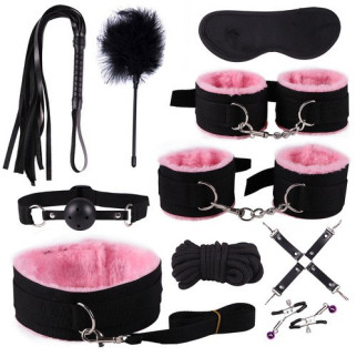 Еротичний набір БДСМ для рольових ігор 14263 10 предметів чорний з рожевим - Інтернет-магазин спільних покупок ToGether