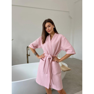 Жіночий Халат кімоно вафельний, рожевий XL - Інтернет-магазин спільних покупок ToGether