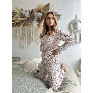 Жіноча Муслінова піжама, вишеньки на білому - Інтернет-магазин спільних покупок ToGether