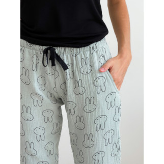 Піжамні штани муслін COSY зайчики, м'ятний M - Інтернет-магазин спільних покупок ToGether