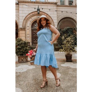Жіноча сукня-сарафан з льону  Блакитний 50 - Інтернет-магазин спільних покупок ToGether