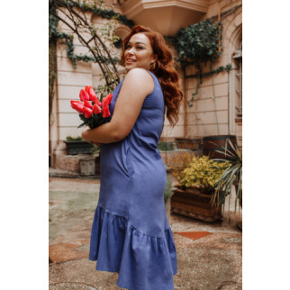 Жіноча сукня-сарафан з льону  Джинс 50 - Інтернет-магазин спільних покупок ToGether