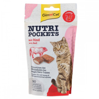 Ласощі для котів GimCat Nutri Pockets Beef & Malt з яловичиною та солодом 60 гр - Інтернет-магазин спільних покупок ToGether