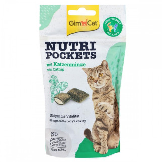 Ласощі для котів GimCat Nutri Pockets Catnip & Multivitamin з котячою м'ятою 60 гр - Інтернет-магазин спільних покупок ToGether