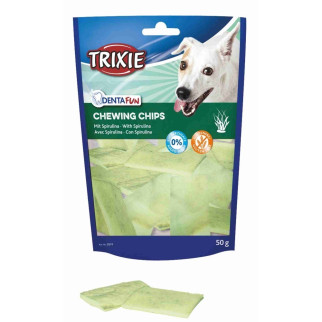 Ласощі для собак Trixie Denta Fun Chewing Chips зі спіруліною 50 гр - Інтернет-магазин спільних покупок ToGether