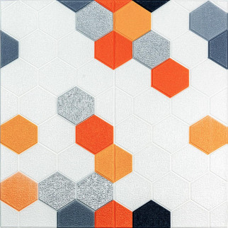 Панель стінова 3D 700х700х4мм мозаїка оранжева (D) SW-00002013 - Інтернет-магазин спільних покупок ToGether