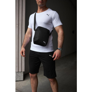 Комплект чоловічий Puma: футболка біла + шорти чорні + барсетка чорна - Інтернет-магазин спільних покупок ToGether