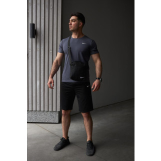 Комплект чоловічий Nike: футболка темно-сіра + шорти чорні + барсетка чорна - Інтернет-магазин спільних покупок ToGether