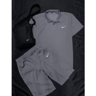 Комплект поло сіре Nike + сірі шорти + барсетка - Інтернет-магазин спільних покупок ToGether