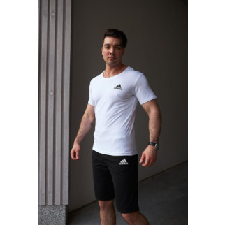 Комплект чоловічий Adidas: футболка біла + шорти чорні - Інтернет-магазин спільних покупок ToGether