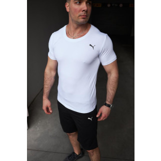 Комплект чоловічий Puma: футболка біла + шорти чорні - Інтернет-магазин спільних покупок ToGether
