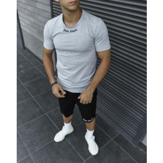 Комплект чоловічий Palm Angels: футболка сіра + шорти чорні - Інтернет-магазин спільних покупок ToGether