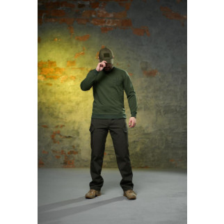 Комплект чоловічий хакі: штани soft shell на флісі "Peak" + світшот з емблемою ЗСУ - Інтернет-магазин спільних покупок ToGether
