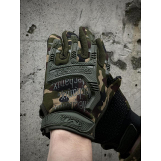 Тактичні рукавички M-pact світло-зелений камуфляж із зеленими накладками - Інтернет-магазин спільних покупок ToGether