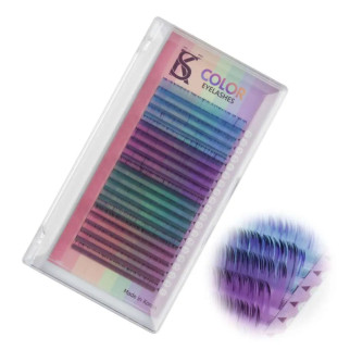 Вії для нарощування омбре кольорові SK Color Eyelashes мікс 9-13 мм кожен колір; вигин C, CC, D; товщина 0.10 мм - Інтернет-магазин спільних покупок ToGether