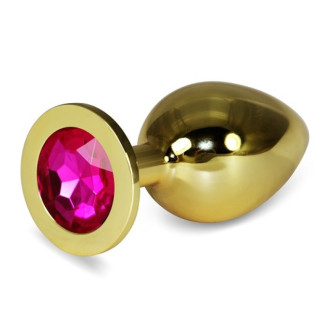 Золота анальна пробка з рожевим каменем Rosebud Anal Plug Large 18+ - Інтернет-магазин спільних покупок ToGether