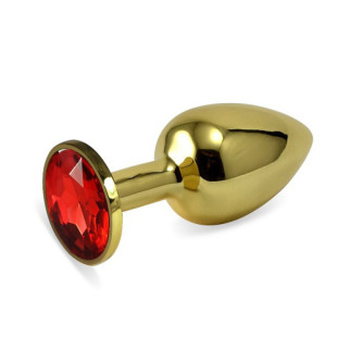 Золота анальна пробка з червоним каменем Rosebud Anal Plug Small 18+ - Інтернет-магазин спільних покупок ToGether