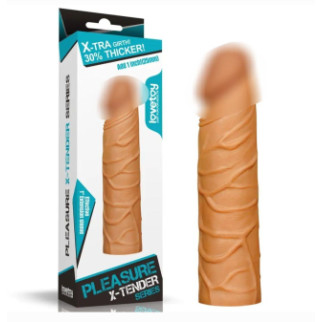 Насадка на член — Pleasure X-Tender Penis Sleeve Add 1" Brown 18+ - Інтернет-магазин спільних покупок ToGether