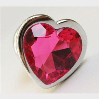Анальний корок сердечко, з червоним камінчиком, розмір М 18+ - Інтернет-магазин спільних покупок ToGether
