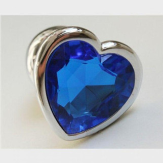 Анальне пробка серце, із синім камінчиком, розмір М 18+ - Інтернет-магазин спільних покупок ToGether