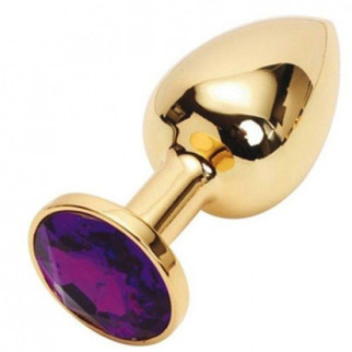 Золотий анальний корок із пурпурним кристалом, середній 18+ - Інтернет-магазин спільних покупок ToGether