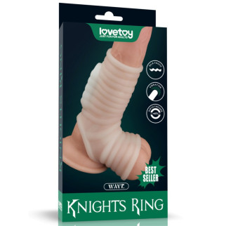 Насадка на пінис Vibrating Wave Knights Ring with Scrotum Sleeve 18+ - Інтернет-магазин спільних покупок ToGether