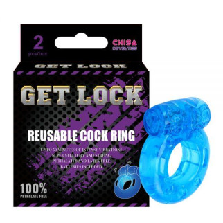 Блакитні ерекційні кільця з кліторальним стимулятором Vibrating Cock Rings-Blue, 2 шт. 18+ - Інтернет-магазин спільних покупок ToGether