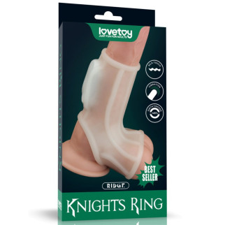 Насадка на пенис Vibrating Ridge Knights Ring with Scrotum Sleeve 18+ - Інтернет-магазин спільних покупок ToGether