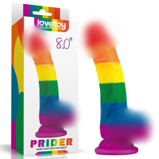 Фалоімітатор на присоску райдужний LGBT Prider Dildo 8.0 18+ - Інтернет-магазин спільних покупок ToGether